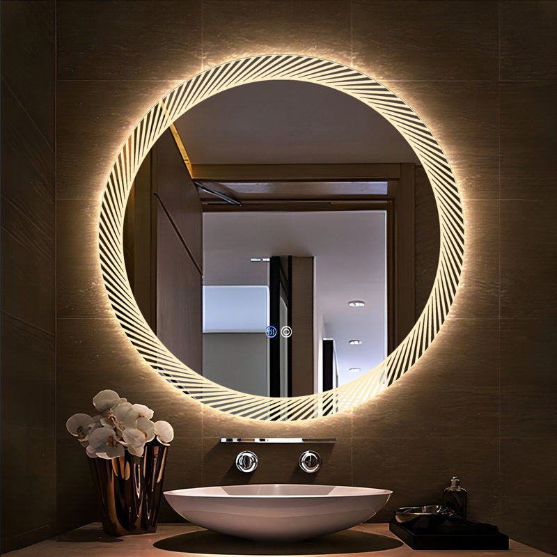 Miroir mural rond Gaurik, 29,5 po x 29,5 po
