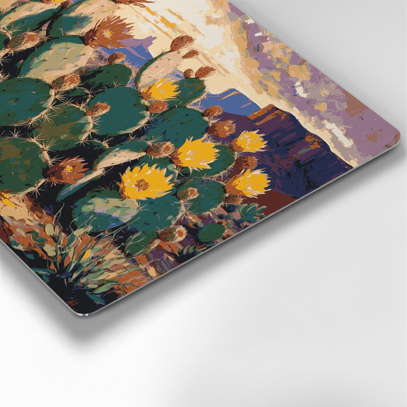 «Southwestern Plants Prickly Pear», art mural gris en métal 179