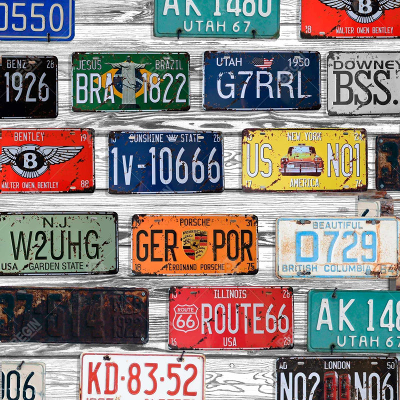 «Number Plates» sur toile