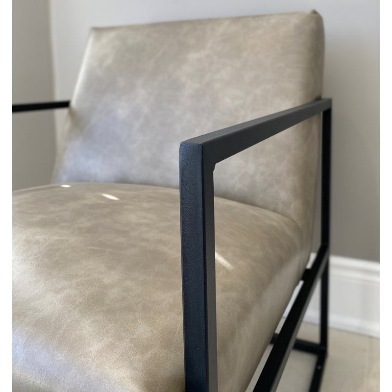 Chaise avec accoudoirs moderne Marilyn, Gris