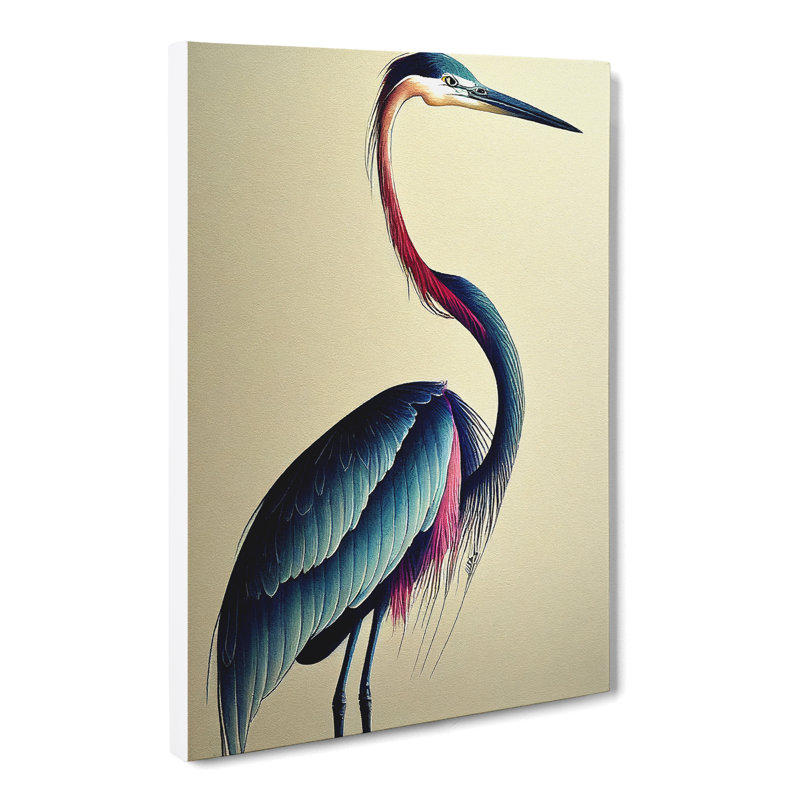 Watercolour Heron Bird Vol.2 - Wrapped Canvas, 60cm H x 40cm W x 3cm D