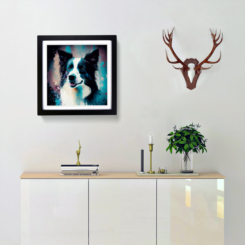 Single Picture Frame Print on Wood, Black