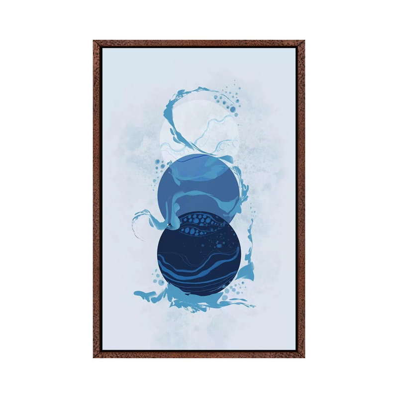 Catch - Print on Canvas, 66.04cm H x 45.72cm W x 3.81cm D, Classic Brown Wood Floater Framed