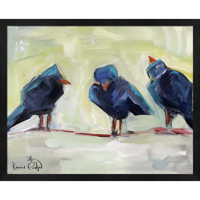 «3 Crows» par Karrie Evenson - peinture encadrée