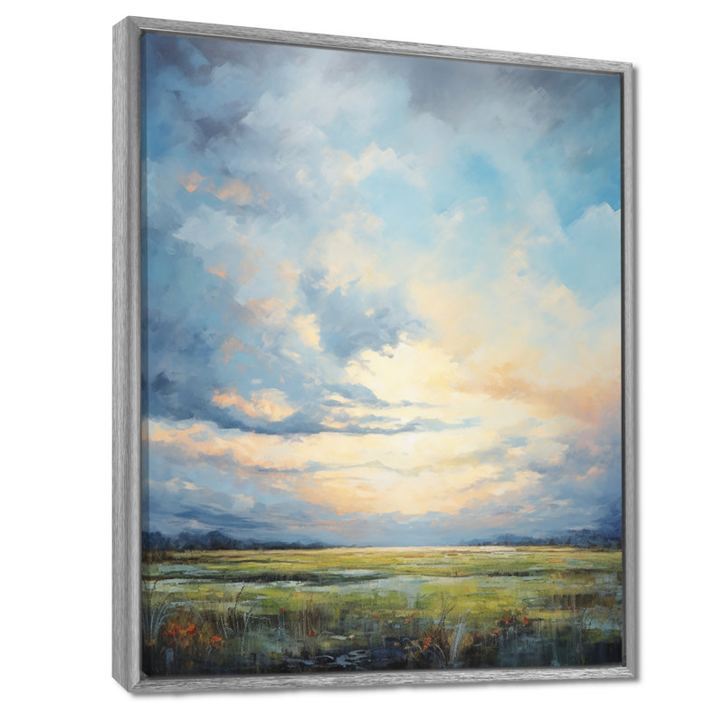 «Alshat Meadow Bold Horizon III», art mural sur toile Meadow, H 32 po x l 16 po x P 1 po, Cadre argenté flottant
