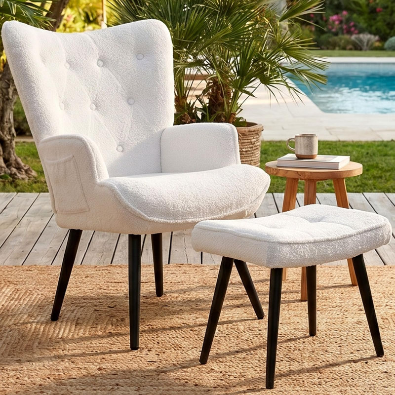 Upholstered Accent Chair, Beige
