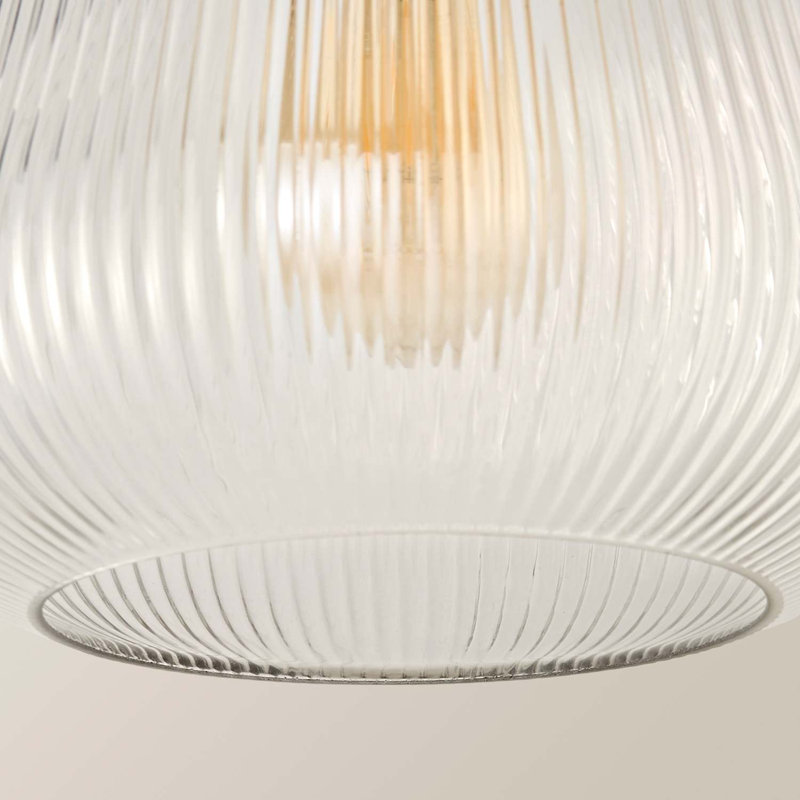 Hiri 18cm H Glass Dome Pendant Shade ( Slip-On ) in Clear