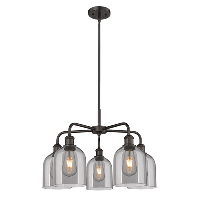 Odaniel 5 - Light Steel Dimmable Bell Chandelier