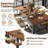72 Inch Dining Table Rectangular Kitchen Table With 2-Bottle Wine Rack For 5-7