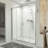 60" W x 36" D x 78" H Semi Frameless Rectangle Shower Kit with Fixed Panel and Base Included-88802551-118865860