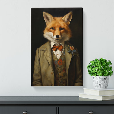 Fox Victorian Art - Wrapped Canvas
