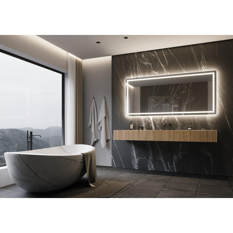 Harmony Flat Wall Mirror with Drawers, 6000K, 32" H x 70" W
