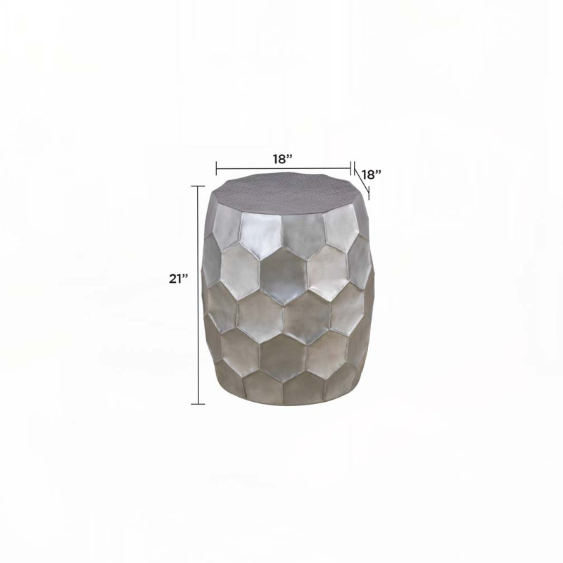 Table basse en métal avec base solide, Argent argent