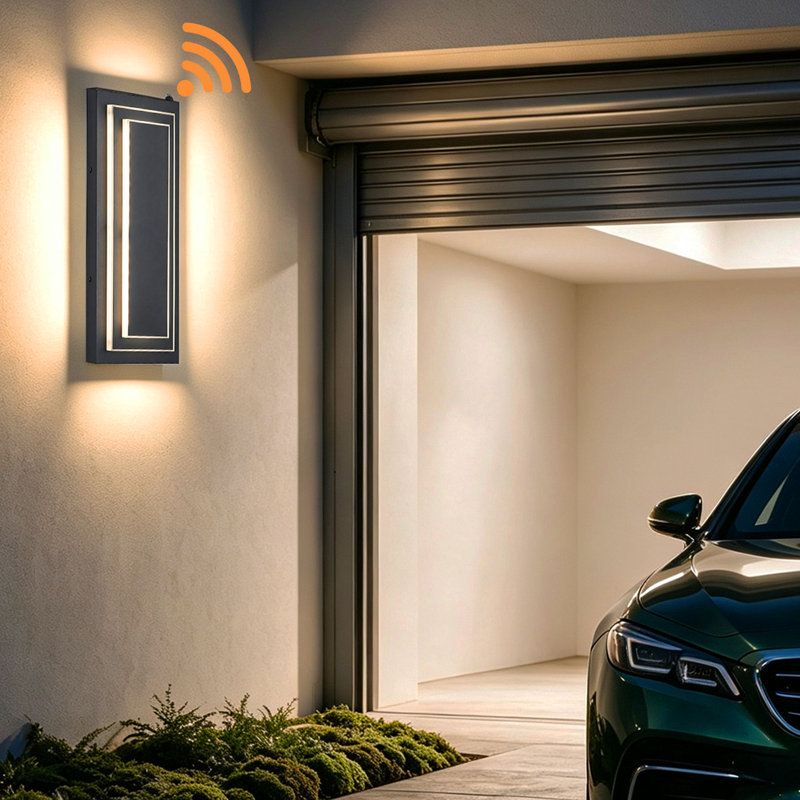 2-Pack Modern 2-Tier Square LED Outdoor Wall Sconce