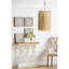 Console de 32 po avec plateau en bois brun et base rétro blanchie à la chaux, comptoir additionnel blanc 31,9 po x 11,8 po, pièce décorative