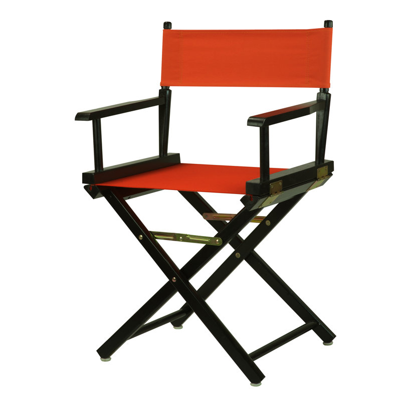 Chaise de réalisateur pliante 18 po, Orange, Noir, noir, noir, noir