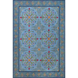 Alpenrose Hand-Tufted Wool Loop Pile Indoor Rug Traditional Bordered Blue 