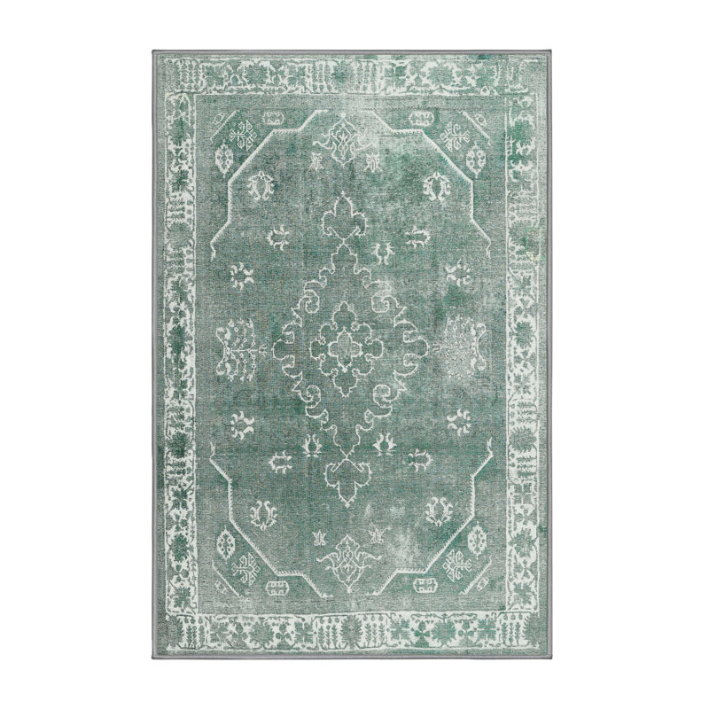 Tapis contemporain vert mer, Rectangle 5 pi x 8 pi