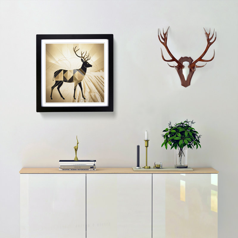 Single Picture Frame Print on Wood, Black