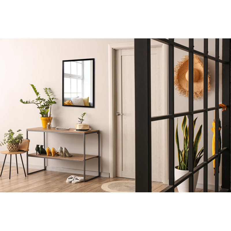 Gullu Glass Flat Wall Mirror, 109.5 H x 78.5 W, Black