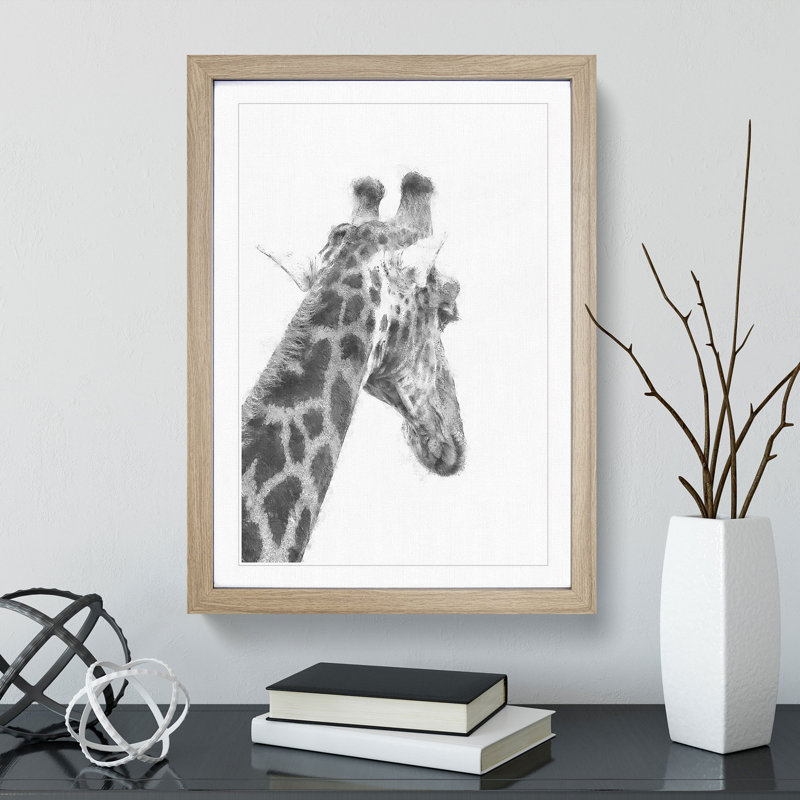 Giraffe Vol.5 - Framed Print, 65cm H x 48cm W x 2cm D, Oak Framed
