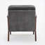 Fauteuil d'appoint Mid-Century moderne avec accoudoirs en bois massif et coussin lombaire, tissu gris froid