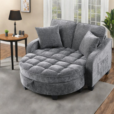 Modern Sofas with Storage, Compact 2 Seat Wood Frame for Home