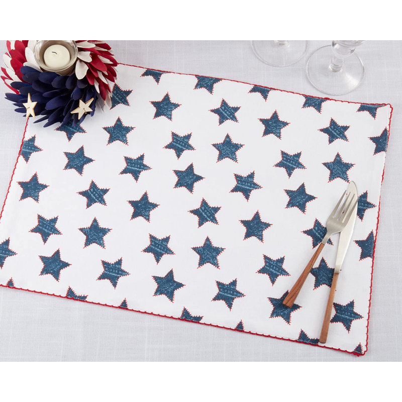 Ensemble de 4 napperons Whipstitch 100% coton multicolore l 14 po x L 20 po