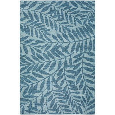 Eshana Chenille Washable Floral Indoor / Outdoor Rug