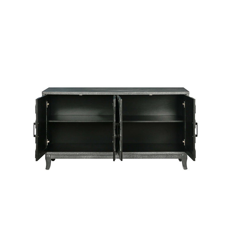Armoire de buffet de style rétro Stronger, armoires de rangement laquées décoratives à 4 portes, armoire de rangement à buffet pour vestibule et salon
