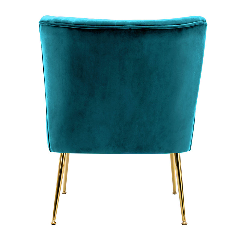 Farrah Velvet Accent Chair, Teal Velvet