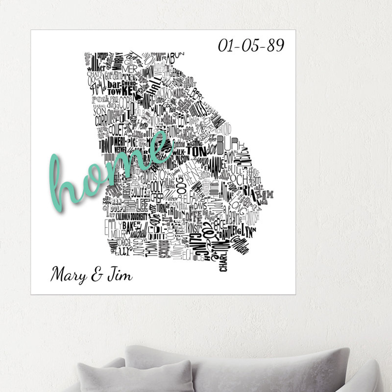 Décalcomanie murale personnalisée georgia home, H 20 po x l 20 po, Oui
