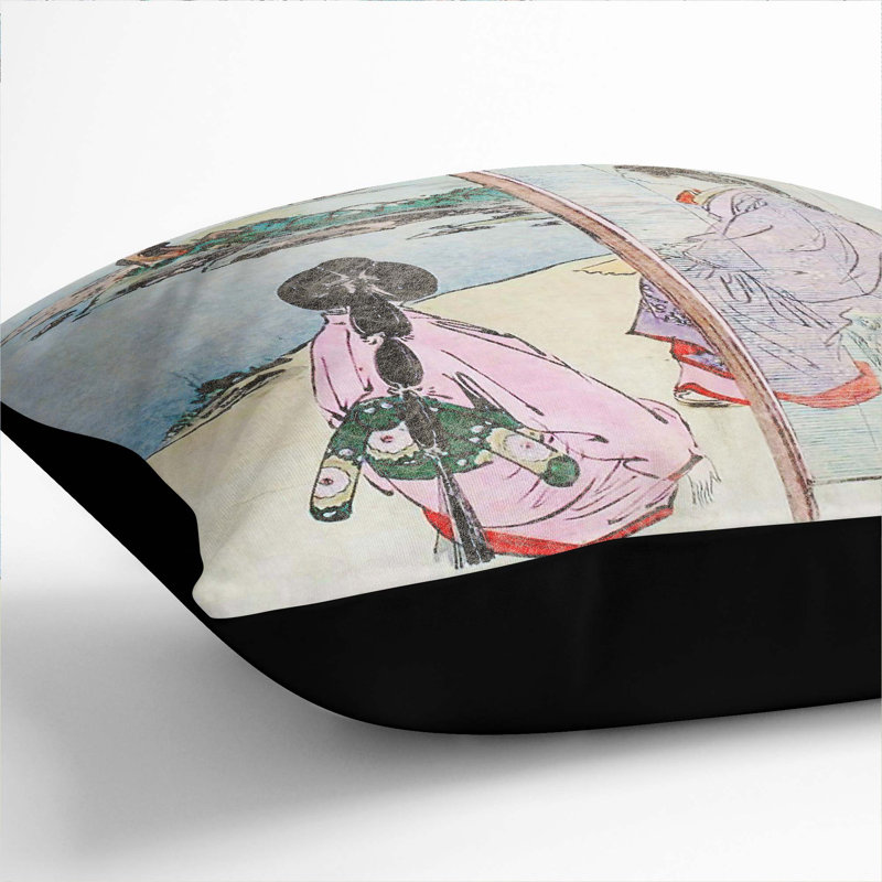 Square Cushion, Black, 55cm H x 55cm W x 20cm D