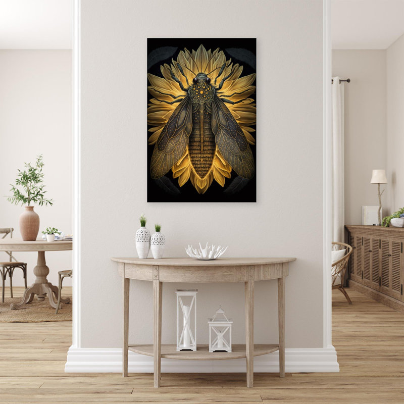 «Sunflowers And Firefly», impression sur toile tendue, H 36 po x l 24 po x P 1,25 po
