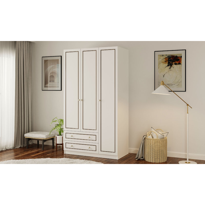 Vanbuskirk 3 Door Manufactured Wood Wardrobe