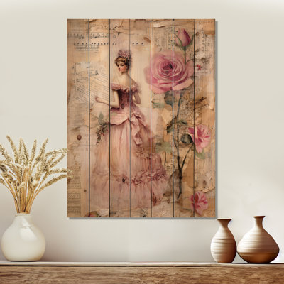 Thorold - Art mural floral sur bois de pin naturel