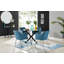 Bernell Modern Chrome Metal & Glass Round Dining Table Set with 4 Luxury Button Velvet Chairs-73583187-90564302