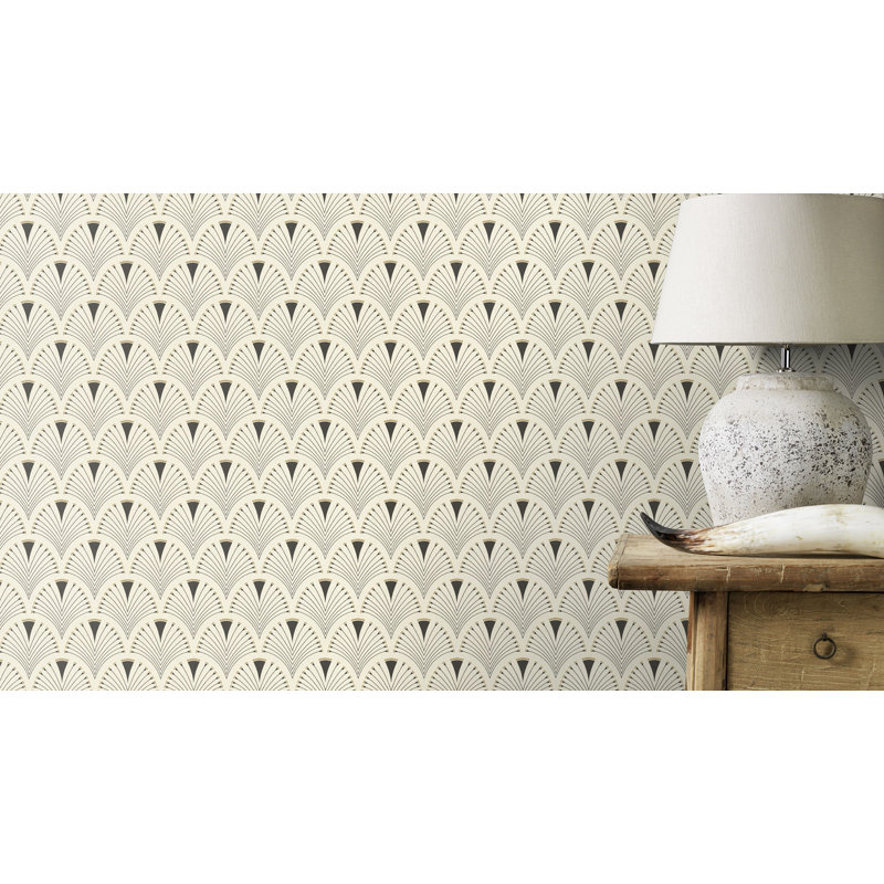 Rouleau de papier peint clouté L 33 pi x l 20,5 po, Crème