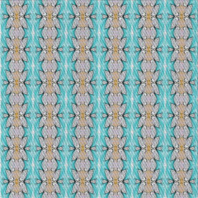 Tapis bleu/beige à motifs