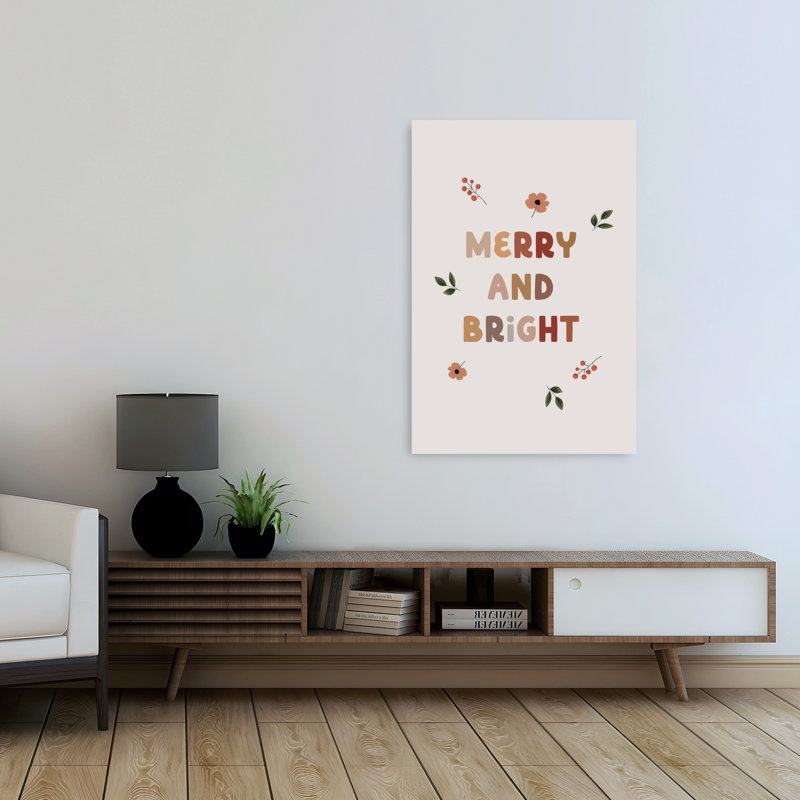 «Merry And Bright Botanicals Minimalist Modern Abstract Winter Flower», reproduction d'art murale, H 48 po x l 32 po