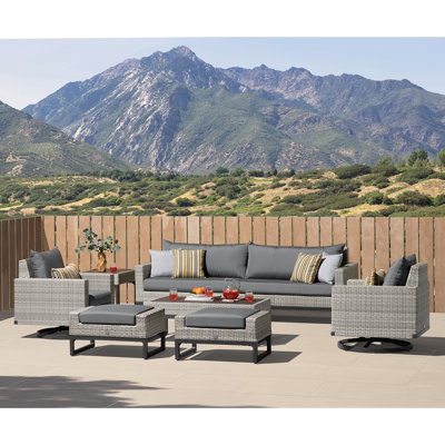 Sameko 8 - Person Patio Conversation Sets with Sunbrella® Cushions