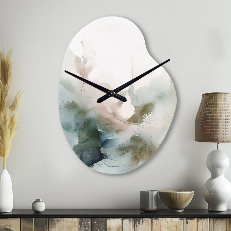 Horloge murale verte Weid Essence of Modernity II - forme irrégulière, horloge murale en métal, Petit