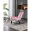 Chaise d'appoint moderne en velours rose avec pieds en bois - Bureau confortable en mousse épaisse pour la chambre à coucher-1584814202