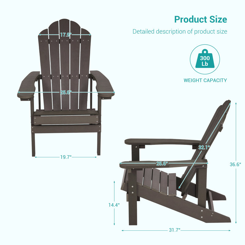 Chaise Adirondack en plastique Harb, Café