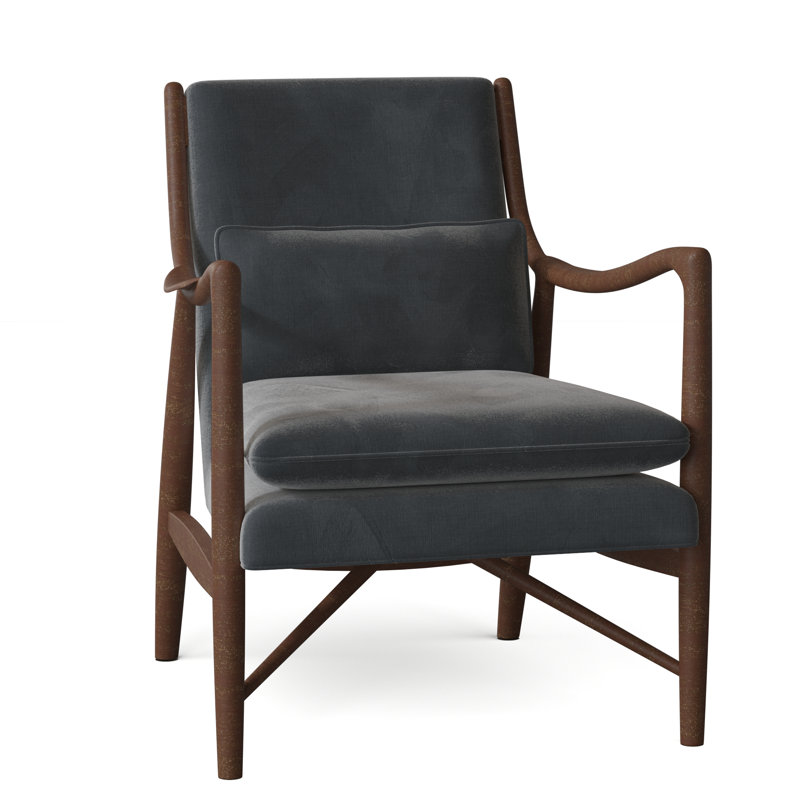 Cole 27" W Armchair, Walnut, 3152 Linen Polyester