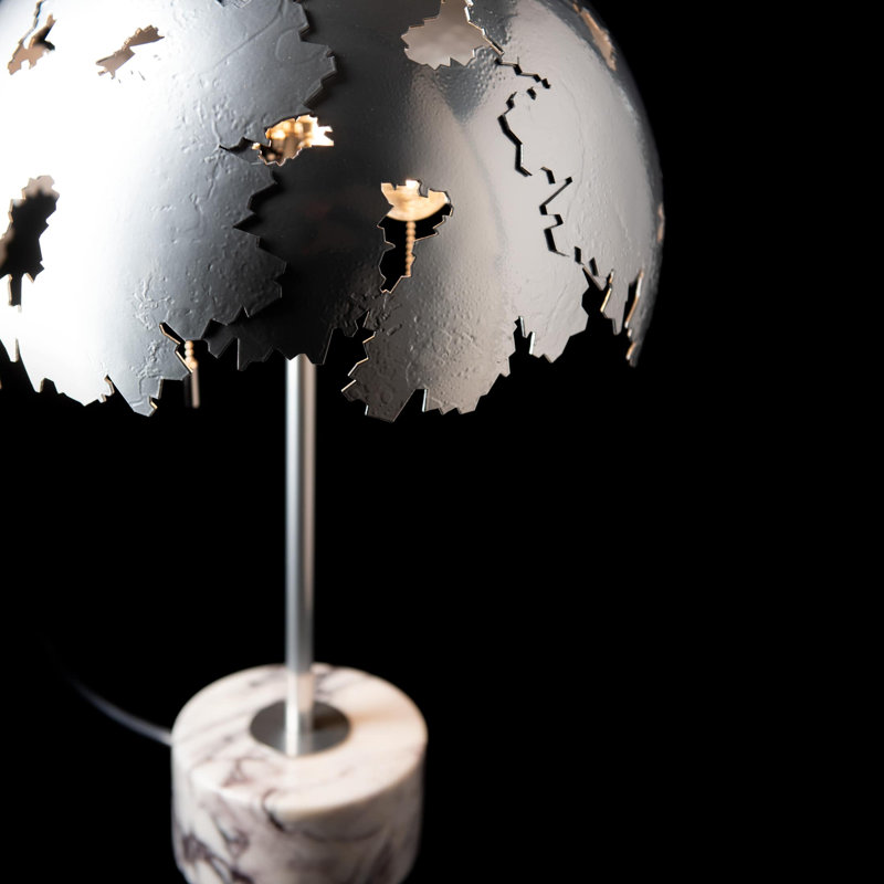 Pangea Standard Table Lamp by David Martin, Sterling, Lilac Marble