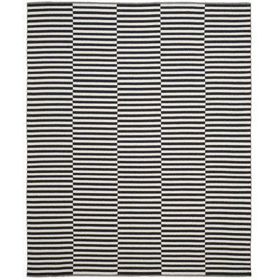 Ilona Ivory Black Striped Cotton Rug
