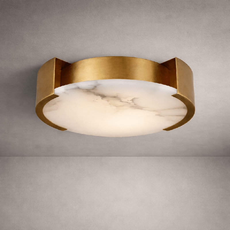 Atelier Aged Brass Glass Flushmount