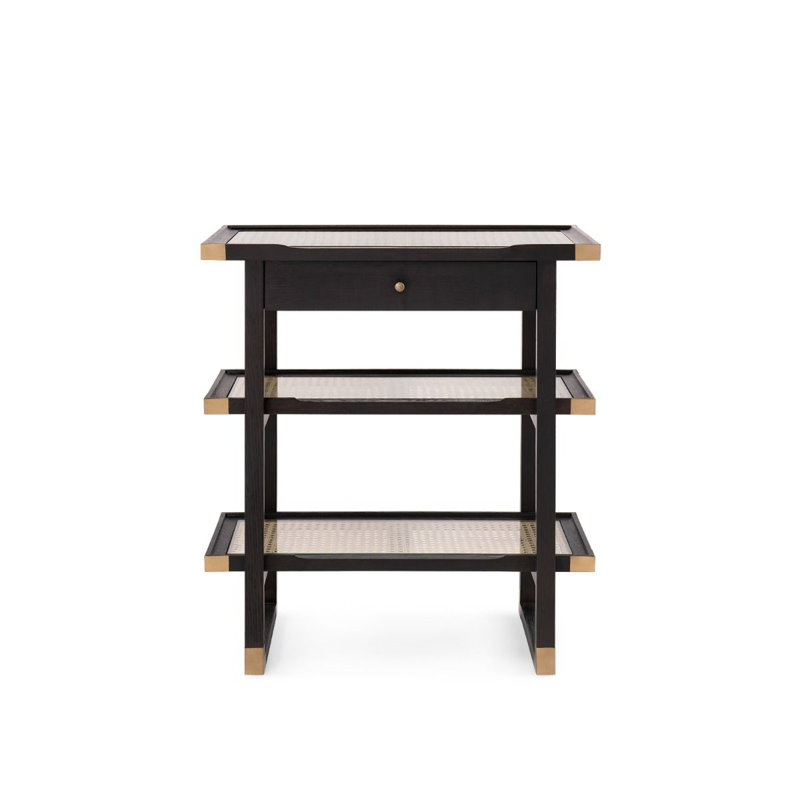 Austin Glass End Table, Espresso