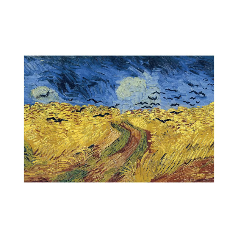 Wheatfield With Crows, 1890 by Vincent Van Gogh - Wrapped Canvas Painting, 20.32 cm H x 30.48 cm W